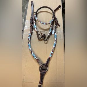 Beaded headstall and breast collar horse size